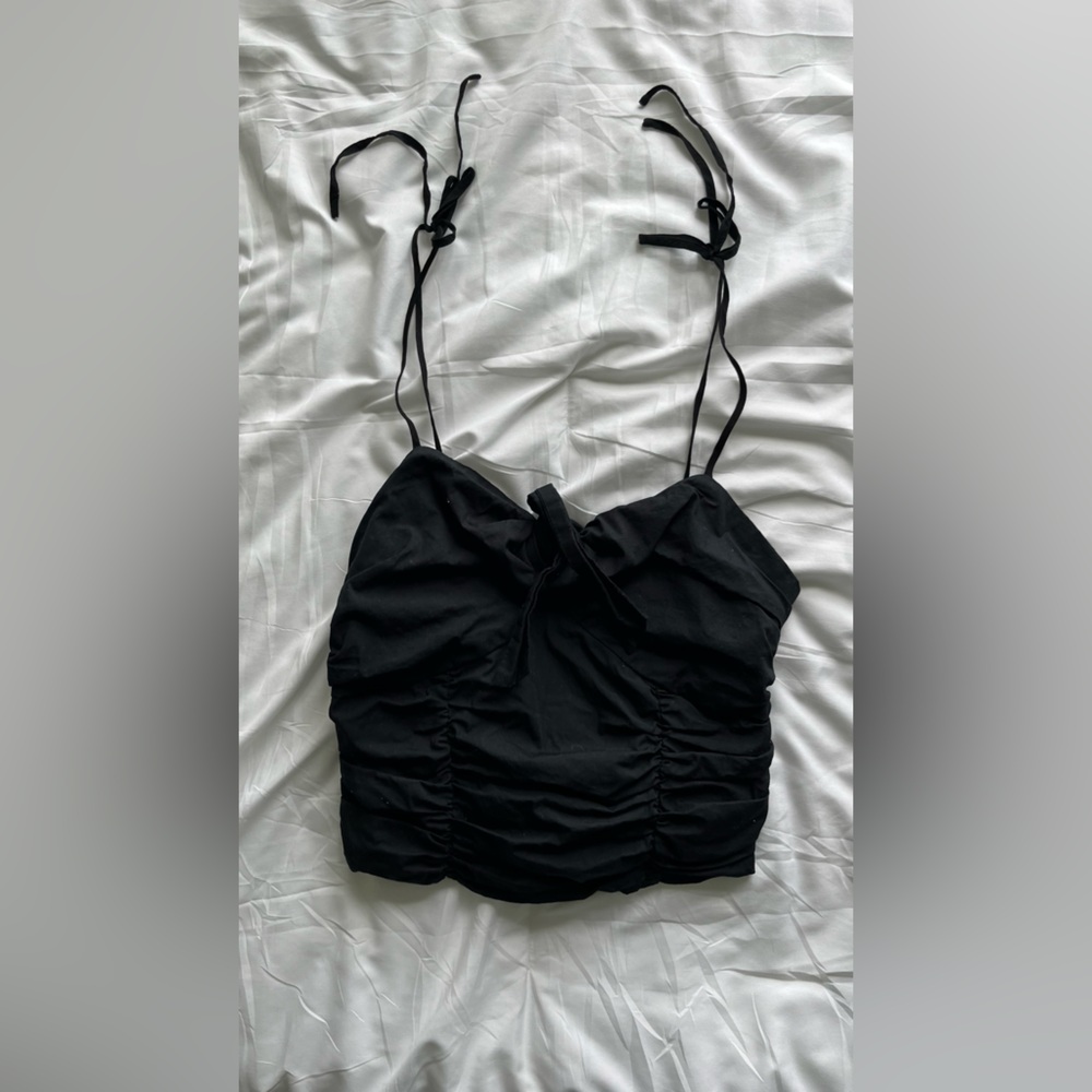 Free People Black Knot Front Top